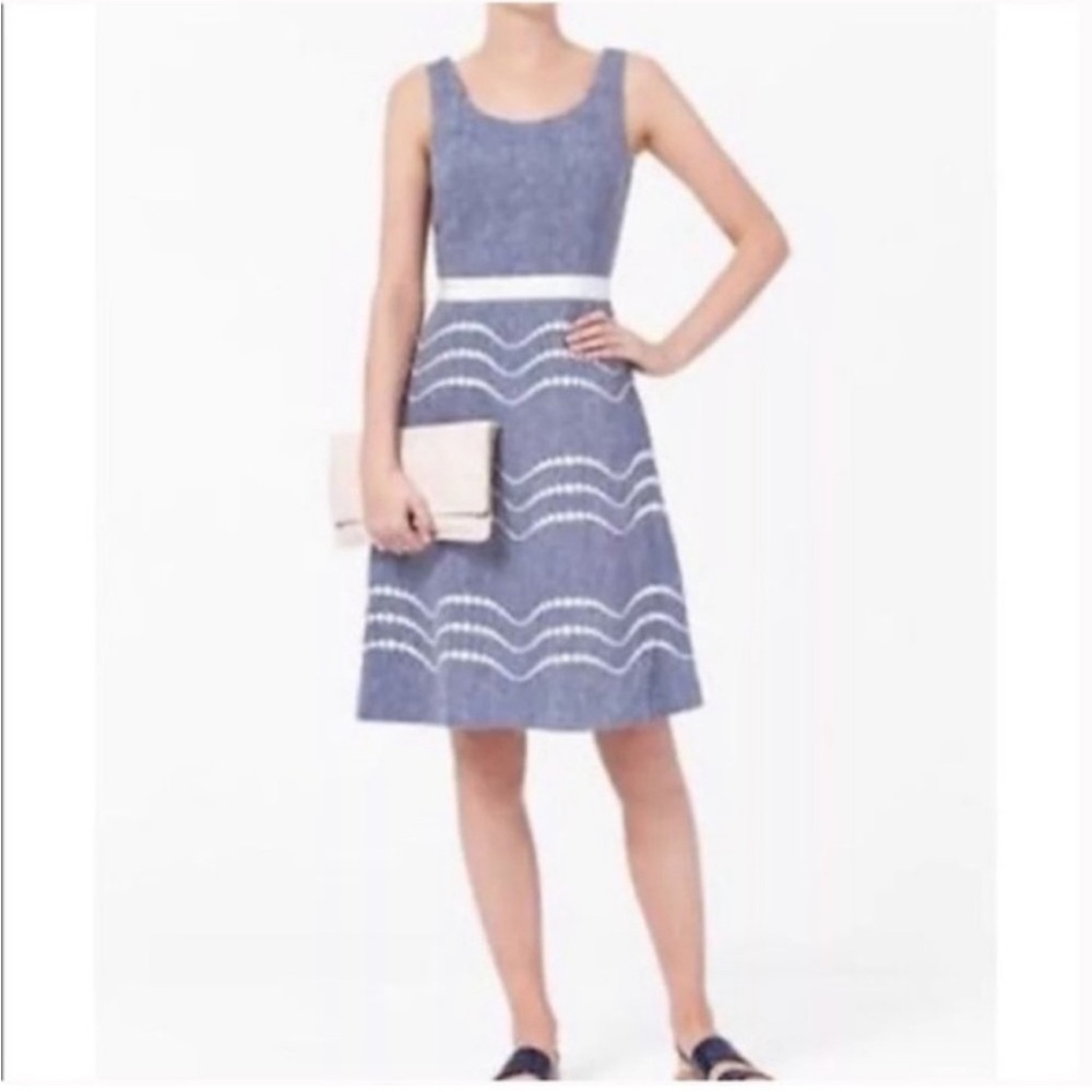 Boden Linen Chambray Dress 10R